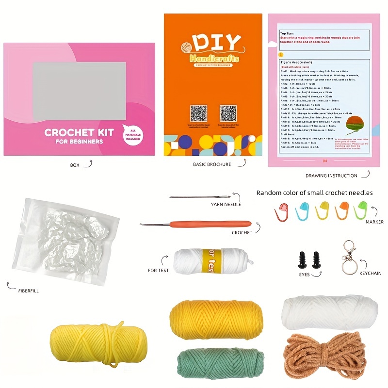 Crochet Kit for Beginners, 8Pcs Crochet Animal Kit, Beginner Crochet Kit  for Adults and Kids, Complete DIY Crochet Starter Kit with Step-by-Step  Video