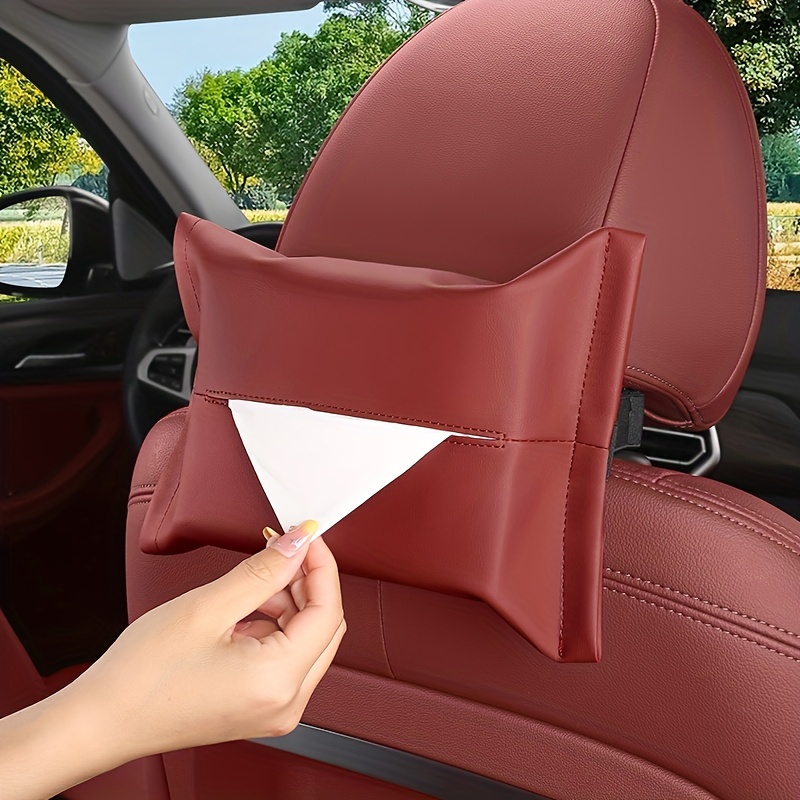 Car Tissue Box Leather Car Chair Back Draw Paper Bag Hanging - Temu