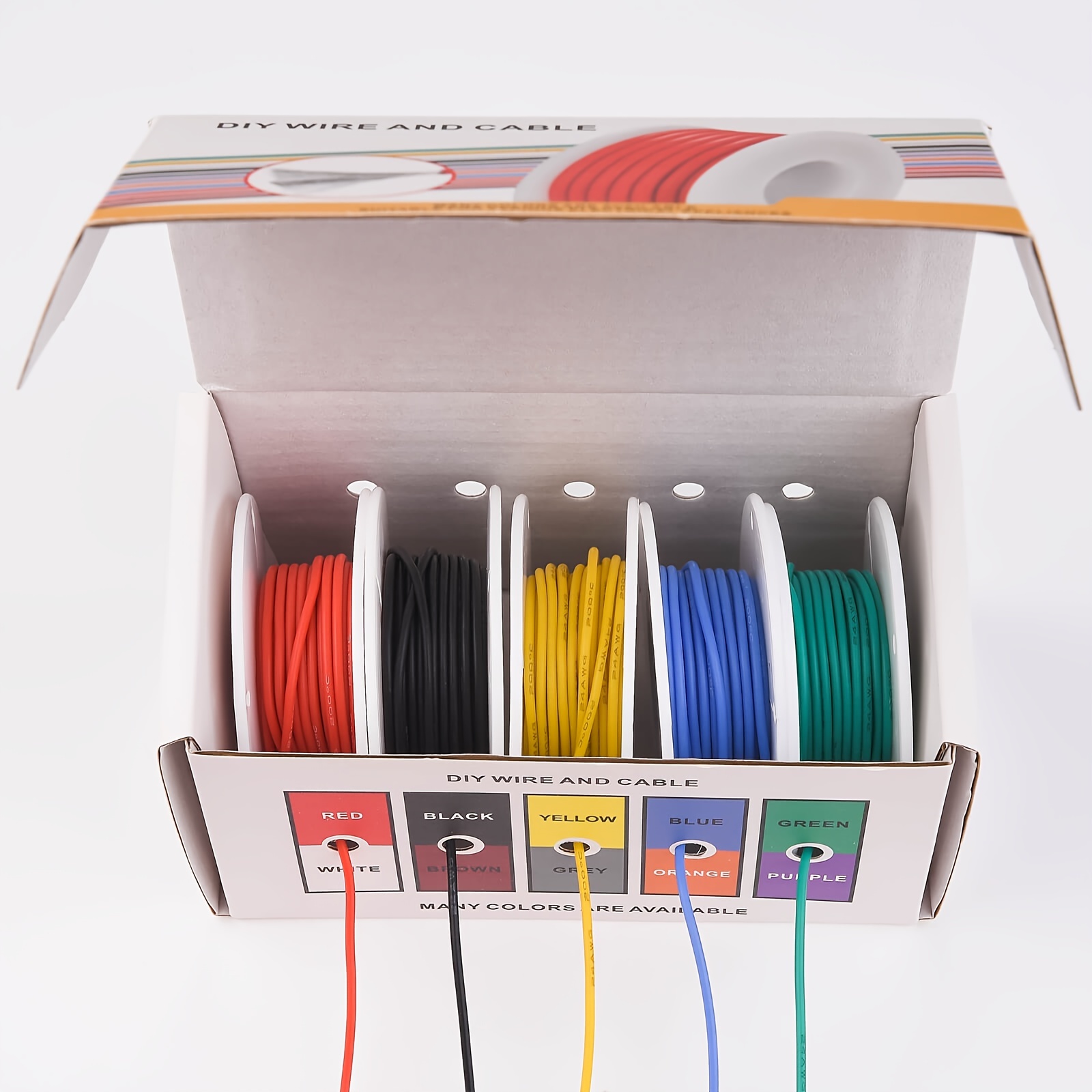 16 AWG Stranded Electrical Wire 16 Gauge Tinned Copper Wires Flexible  Silicone Electric Hook Up Wire Kit OD:2.5mm, 5 Colors 13.1ft/4m Each