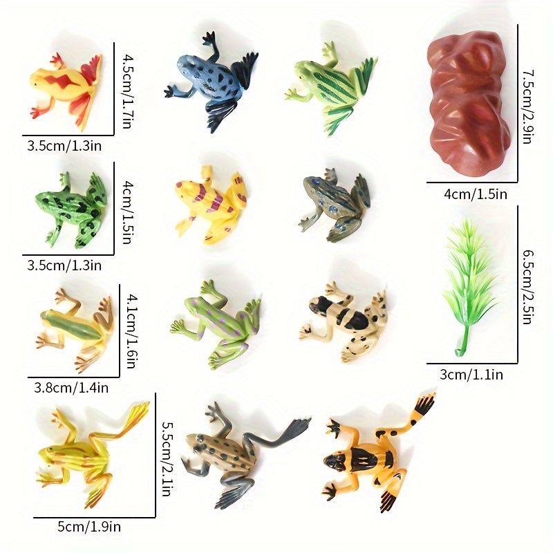 12pcs/Set Plastic Realistic Frog Model Action Figures Lifelike Animals Toys  With Grass Fake Stone Dollhouse Garden Landscape - AliExpress