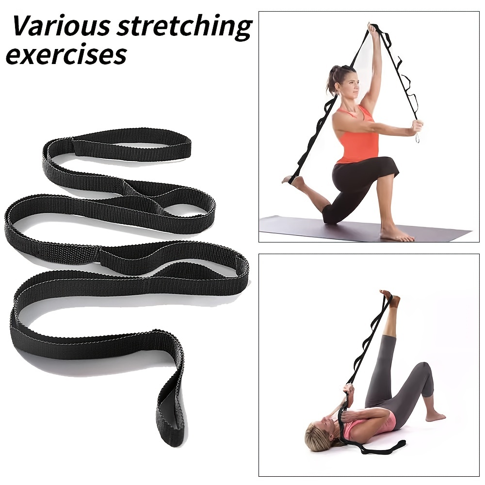 Yoga Stretching Strap | 12 Loops Non-Elastic Stretch Out Yoga Strap |  Stretching Band for Physical Therapy, Home Workout Exercises, Pilates &  Dance 