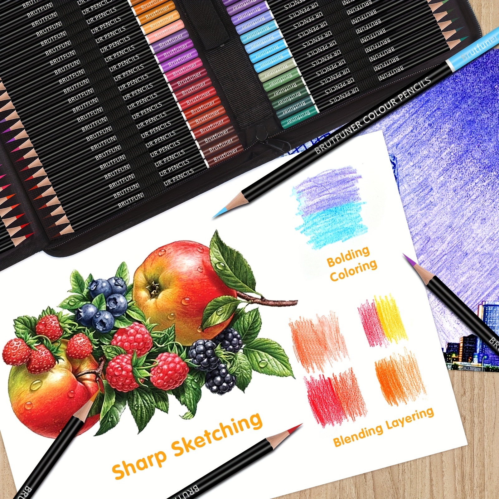 Artistic Colored Pencils, Oil-based Pencils, Including A Portable Bag + 1  Drawing Book, Pre-sharpened, Ready To Use Out Of The Bag, The Tip Of The  Pen Is Marked With Color For Easy