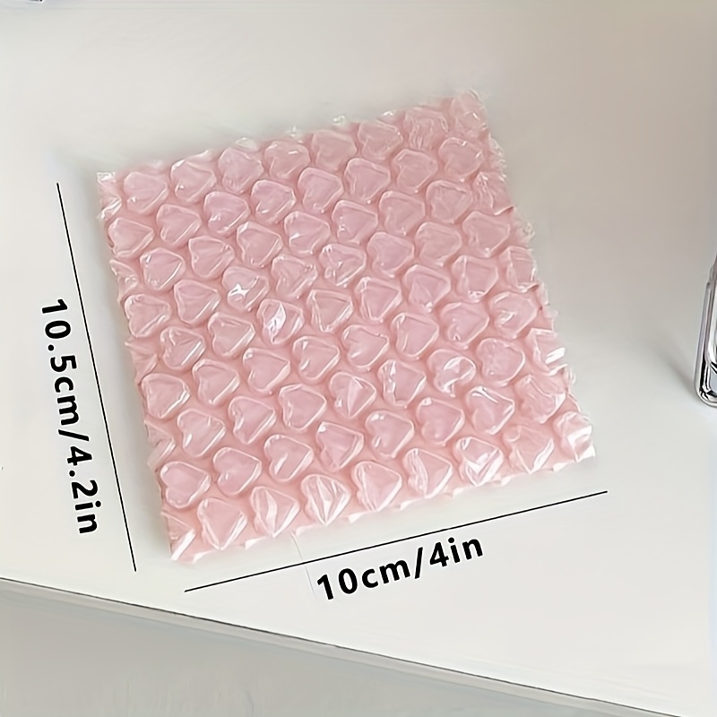 10pcs Heart Detail Bubble Wrap, Hot Pink PE Gift Packaging Bag, For Gift  Storage