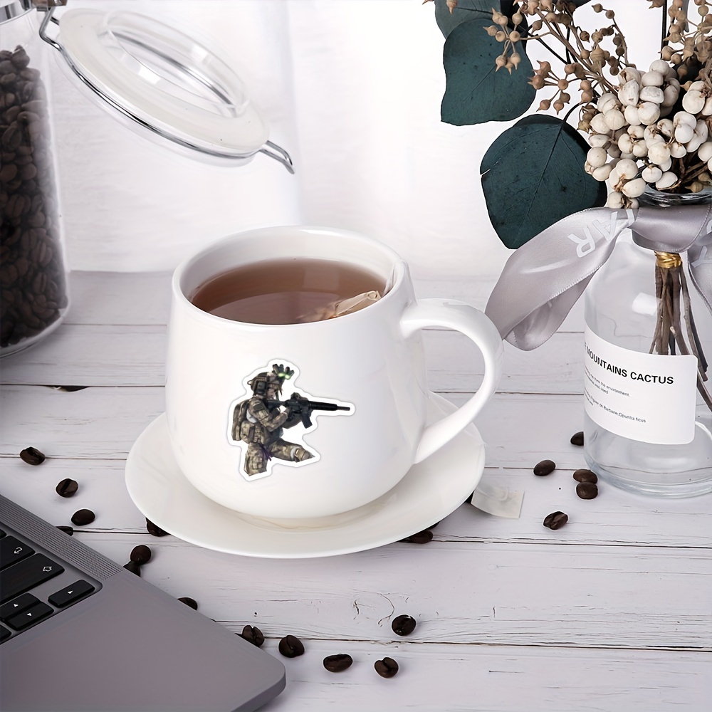 Female Soldier Stickers for Laptop Phone Luggage