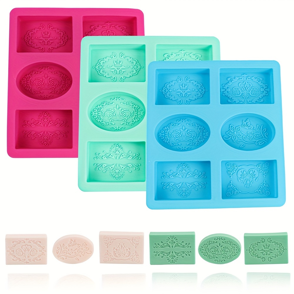 6 cavity Rectangle Oval Silicone Soap Mold Handmade Soap - Temu