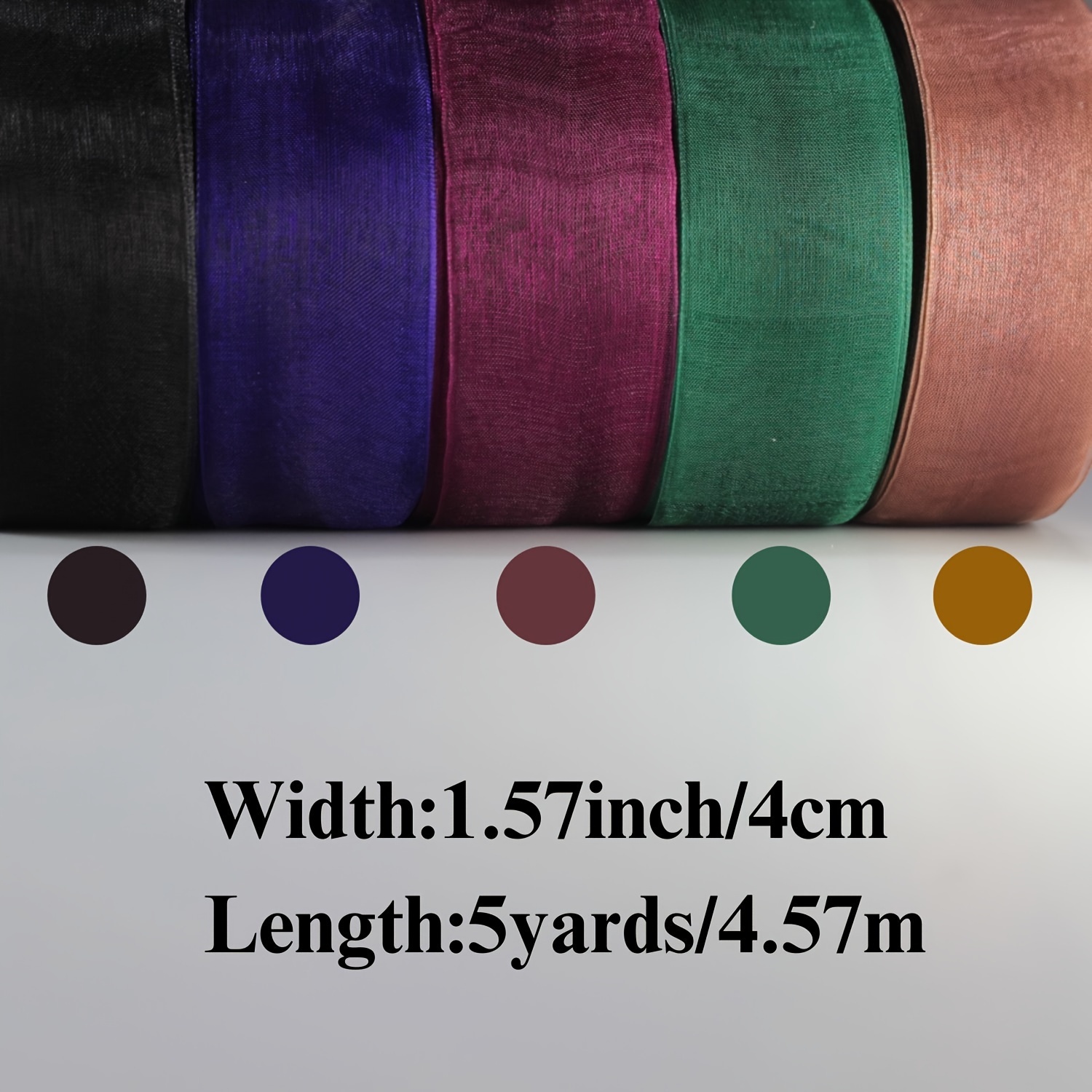 Diy 50yards Width Solid Color Spool Satin Edge Sheer Organza - Temu