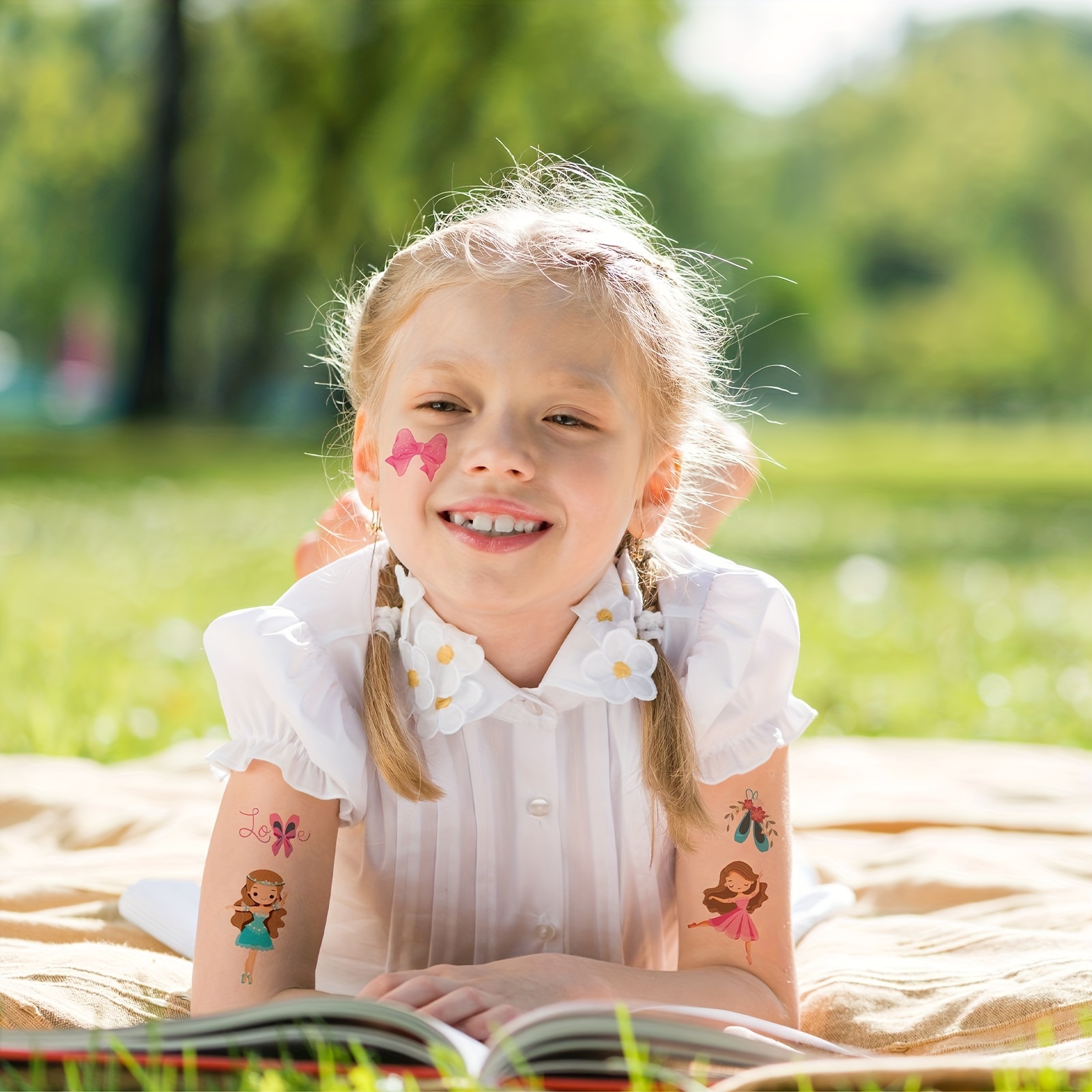 Juego de tatuajes de dibujos animados para niños, pegatina de