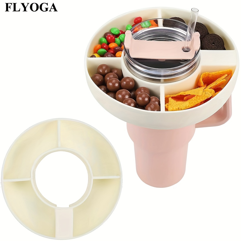 Silicone Snack Bowl For Stanley Tumbler With Handle, 4 Compartment Reusable  Snack Ring Tray For Stanley Quencher Adventure - Temu