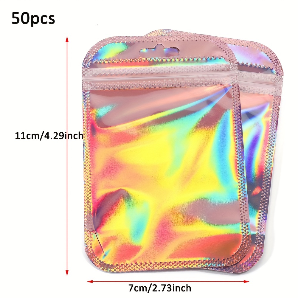 Self Sealing Opp Bags Pouches Laser Iridescent Zip Lock Bag - Temu