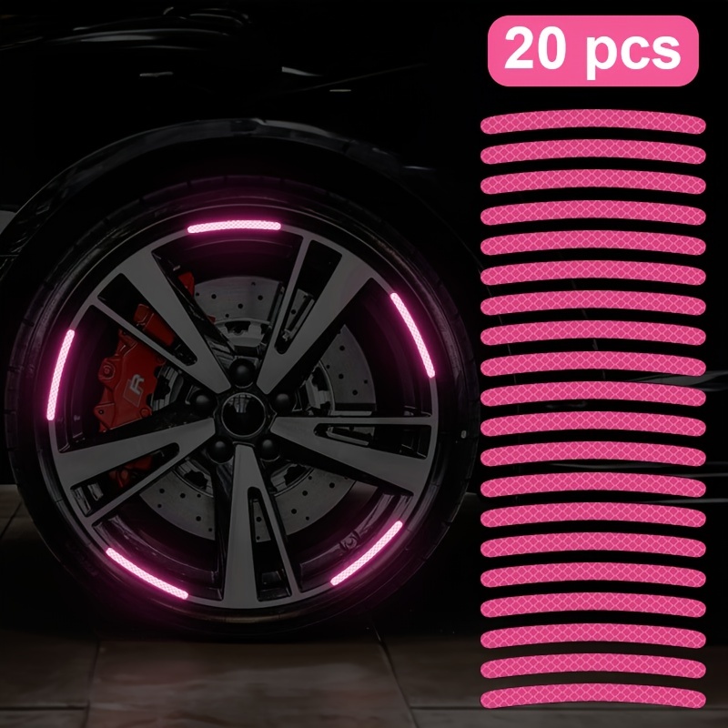 Enjoliveur de voiture 20 PCS en silicone lumineux rose