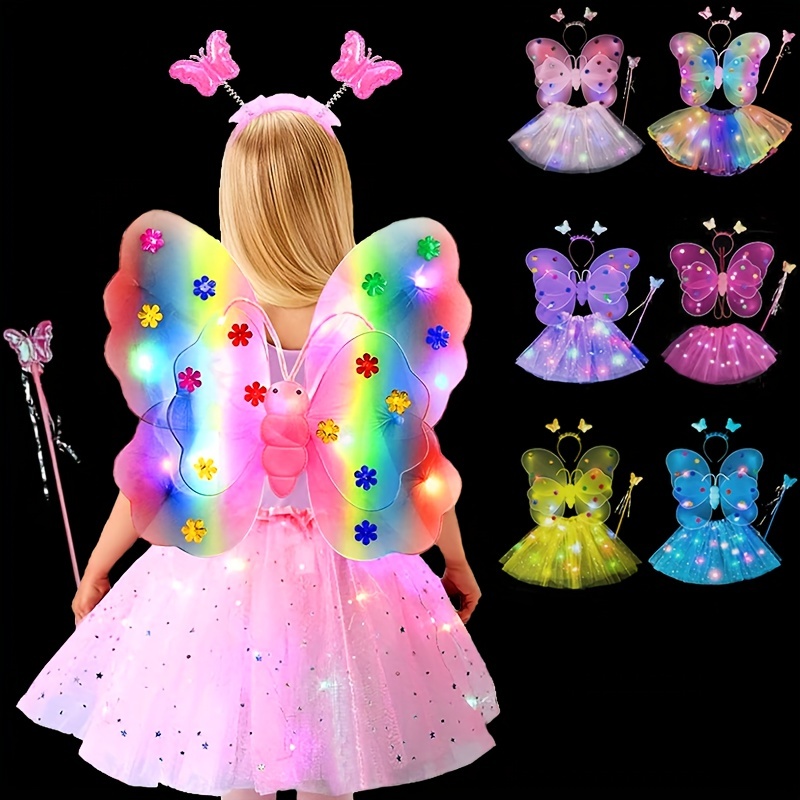 5pcs Halloween Wand Halloween Costumes for Girls Kids Toys Decor Fairy Wand  Dress up Wands Light up Wand Kids Costumes Adutl Toy Makeup Gift Fabric
