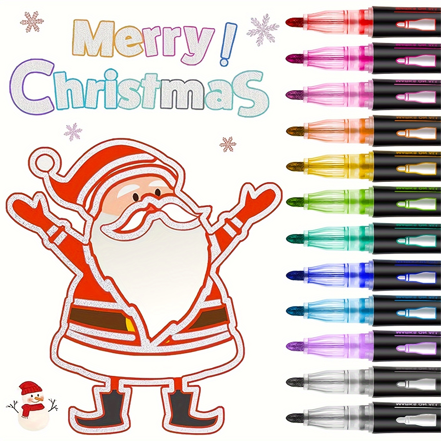 Shimmer Outline Markers, 24 Colors Double Line Metallic Pen Set Sparkle  Self-Outline Doodle Marker Cool Magic Silver Glitter Dazzle Pen Card  Dazzlers