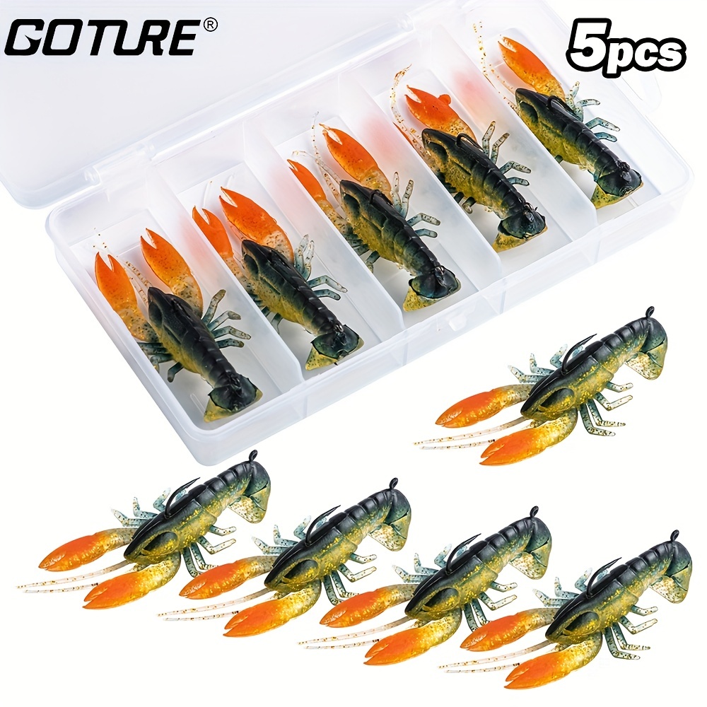5pcs Bionic Crayfish Soft Baits With Hooks - Get Ready for Some Serious  Fishing with *!