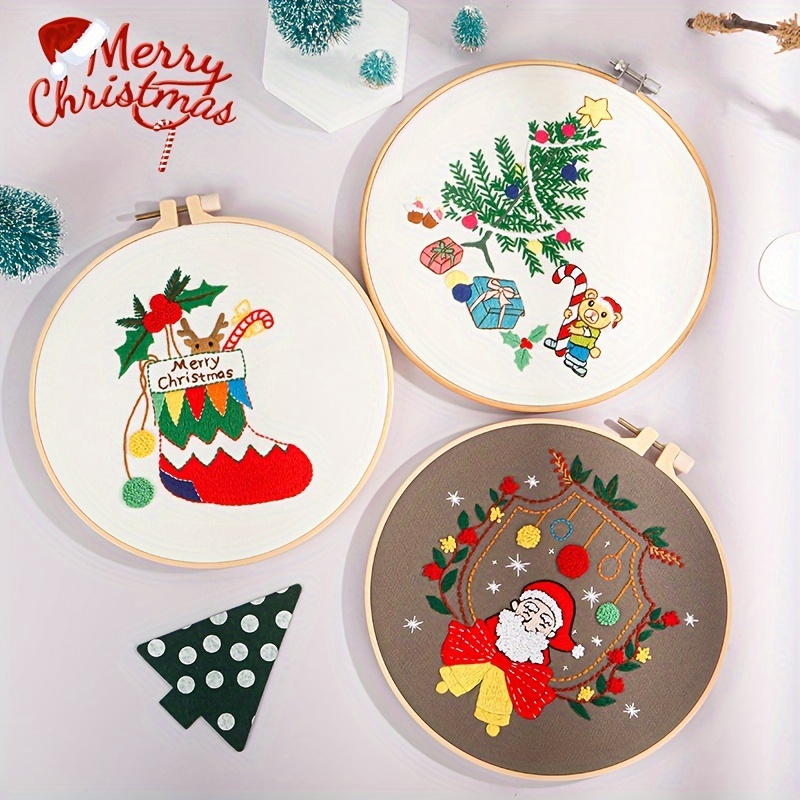 Christmas Pattern Embroidery Kit, Christmas Embroidery Set, With Embroidery  Hoop, Color Threads, Needles And Instructions, Diy Handmade Embroidery  Materials & Tools, Suitable For Adults Beginners, Christmas Embroidery  Decoration - Temu Philippines