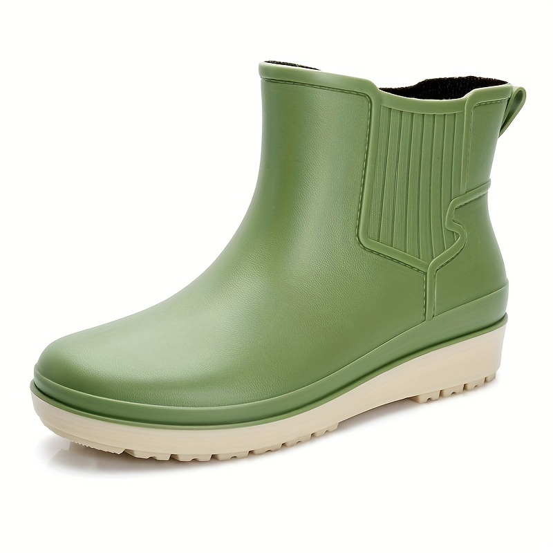 Women's Waterproof Ankle Rainboots, Solid Color