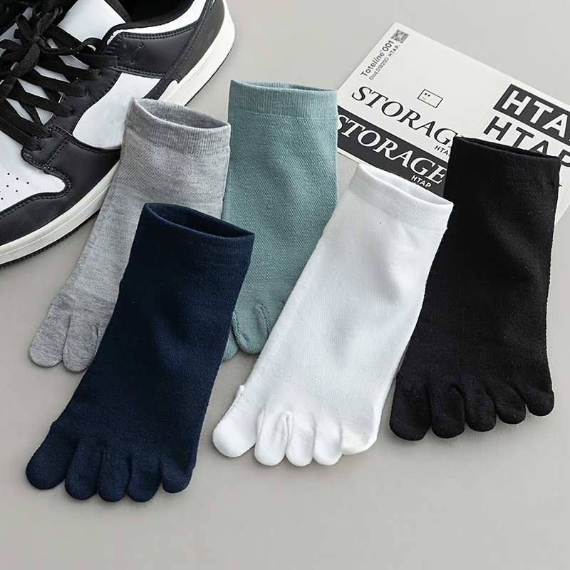 Calcetines de algodón con cinco dedos para hombre, medias deportivas  transpirabl
