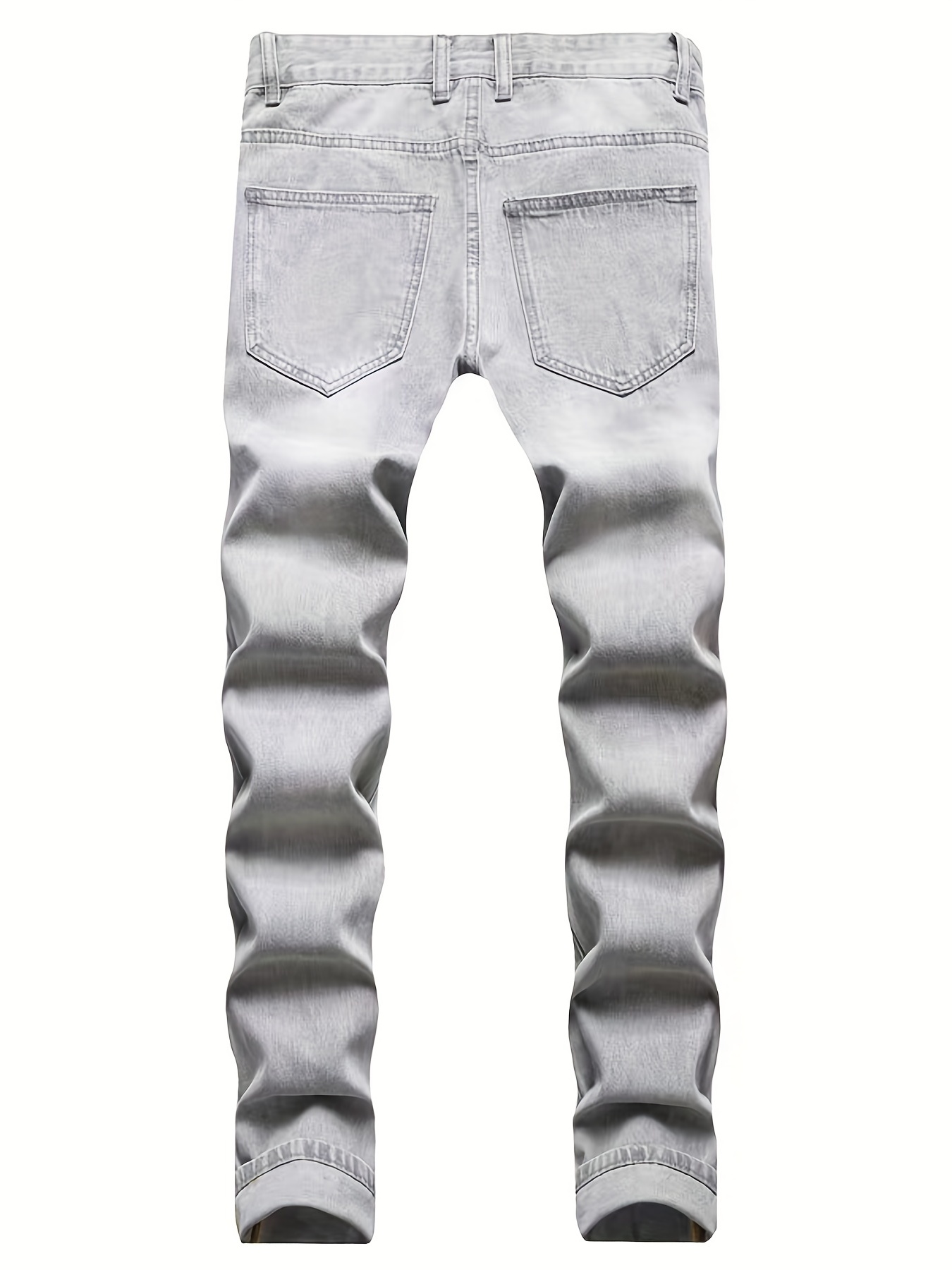 Pantalones Vaqueros Elásticos Con Agujeros Para Hombre Jeans