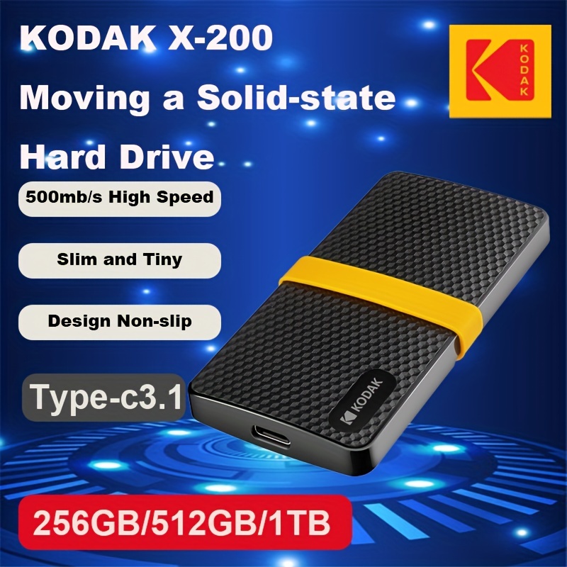 KODAK X200 PRO Disque Dur Externe SSD HD Externo 2 To 1 To - Temu