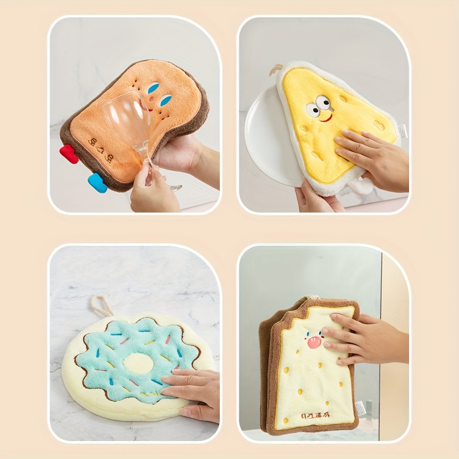 Wiping Hand Cloth, Cute Cartoon Hangable Hand Towels, Super Absorbent Soft  Coral Velvet Towels, Kitchen Supplies - Temu