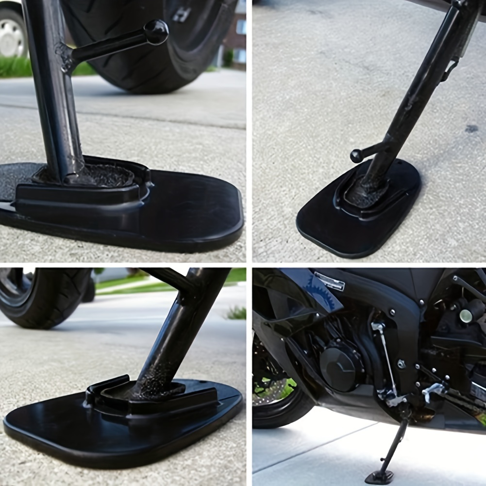 2pcs Universal Motorcycle Plastic Side Stand, Moto Bike Kickstand Non-slip  Plate Side Extension Support Foot Pad Base