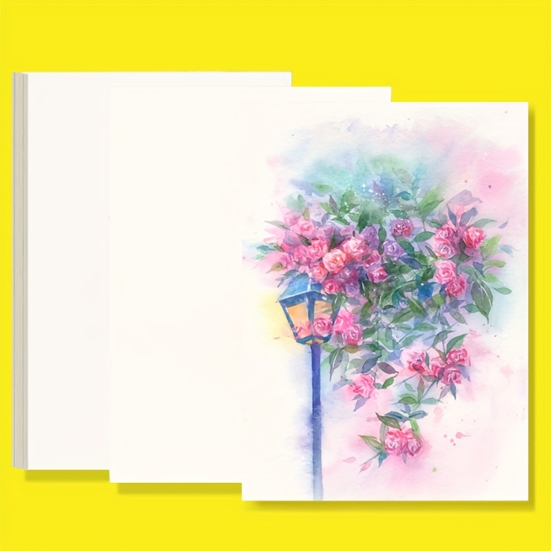 

Watercolor Papers (40 Sheets), 140lb (300gsm), A4/a5 Acid-free Paper, Perfect For Most Wet & Dry Media, Ideal For Beginners, Artists & Professionals