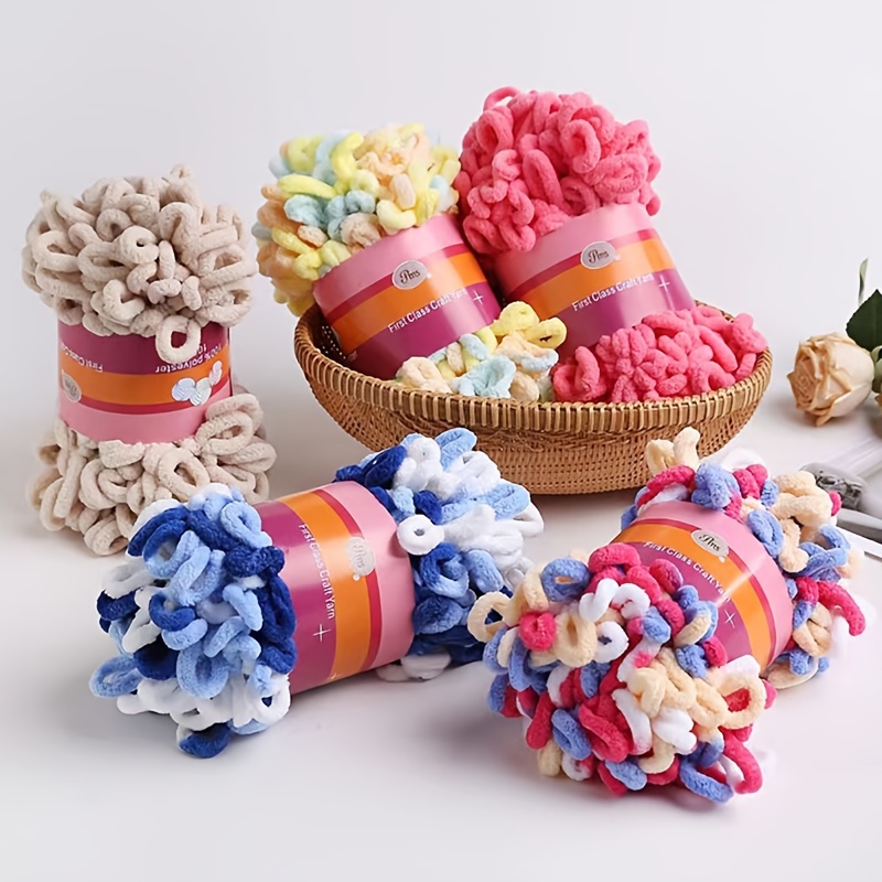 1ball Cute Soft Loop Yarn Knitting Finger Loop Scarf Wool Material Bag Diy  Donut Yarn Weaving