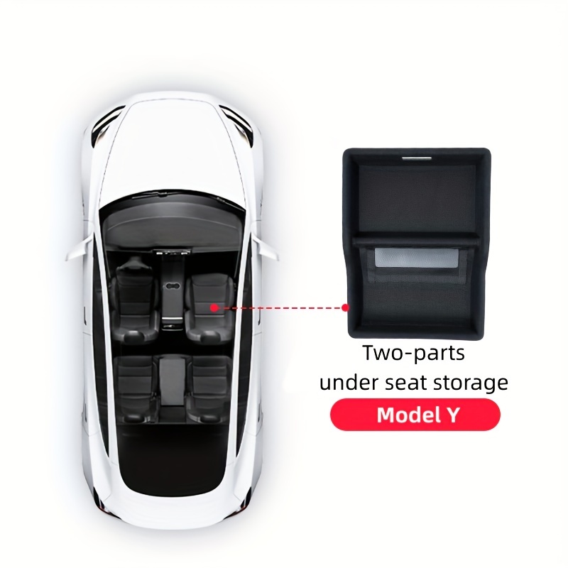 Boîte de rangement pour siège arrière, accessoires pour Tesla Model Y, boîte  de rangement en TPE avec couvercle support de téléphone, poubelle sous siège,  2023 - AliExpress