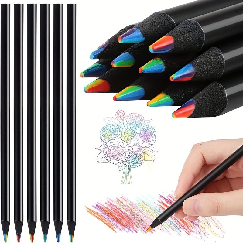 10Pcs Four-color Pencils DIY Cute Professional Colored Pencil Wood