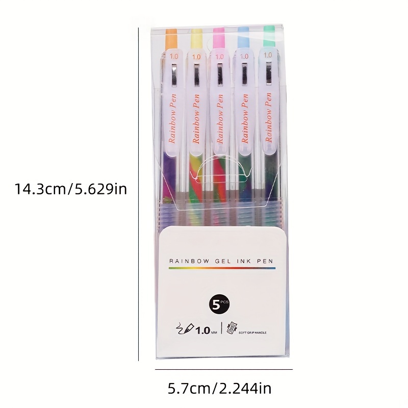 Retractable Gel Pens Fine Rainbow Gradient High Gloss - Temu