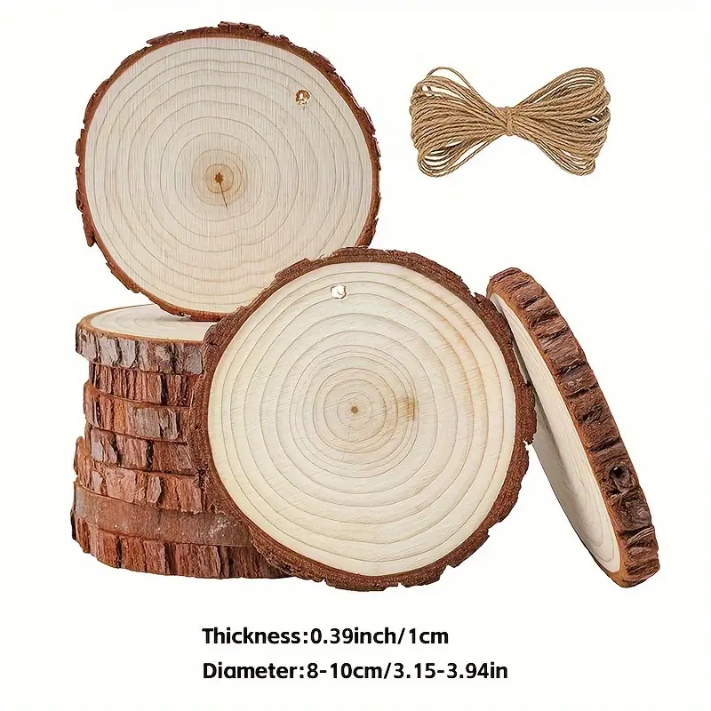 Fuyit Natural Wood Slices 30 Pcs 2.4-2.8 Inches Craft Wood Kit Unfinished Predrilled with Hole Wooden Circles Great for Arts and Crafts Christmas