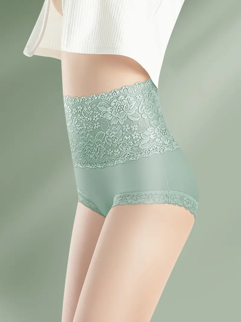 Elegant Shapewear Panty Lace Plain High Waisted Tummy - Temu Canada