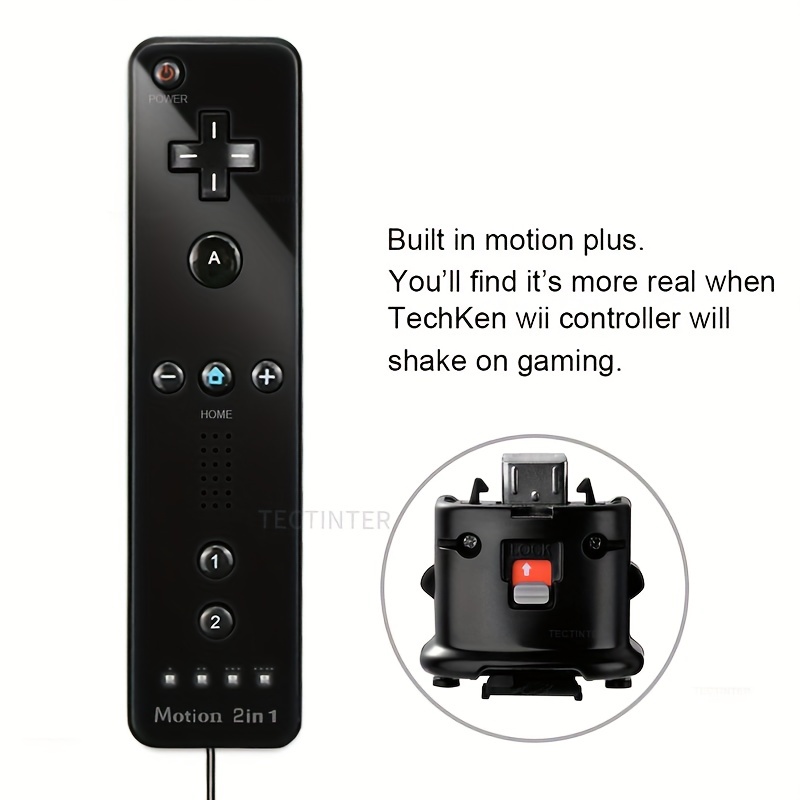 TechKen Mando a Distancia Wii (2 Juegos) Incluye 2 Controles remotos Wii y  Sensor de Movimiento Integrado Plus y 2 Nunchuck (2 en 1)