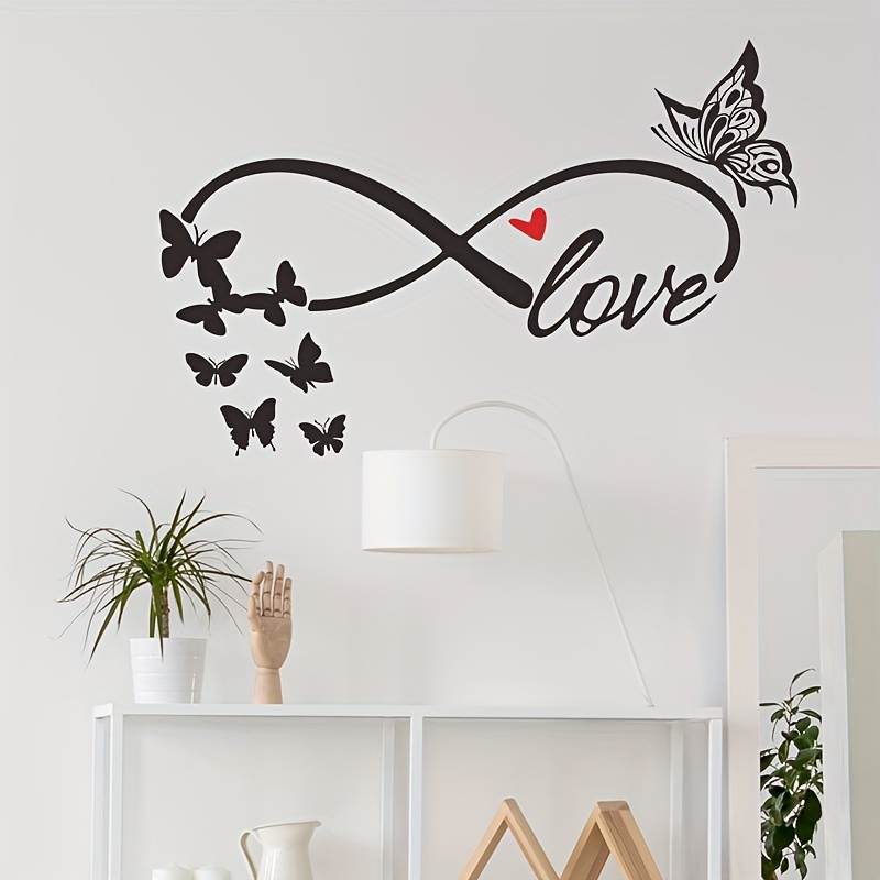 Love Mobius Strip Wall Decal Romantic Words Butterfly Wall - Temu