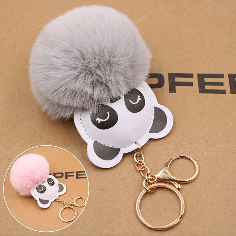 Panda Pom Pom Keychain