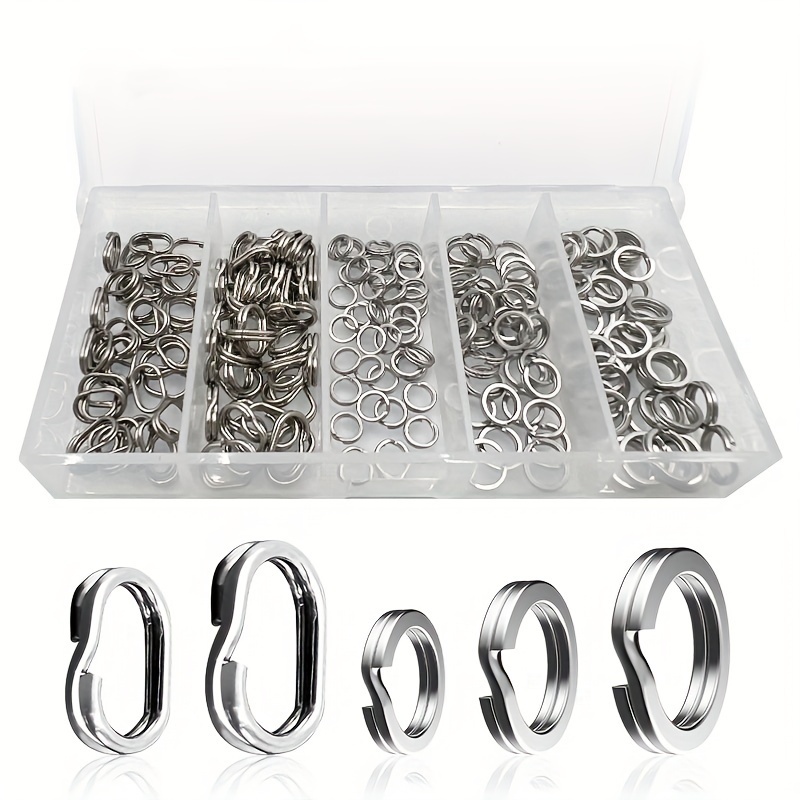 200pcs Flattened Double Loop Split Ring Fishing Lures hooks Connecting Ring  Fishing Accessories Tackle