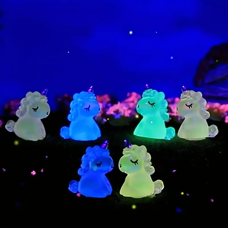 Cute Luminous Unicorn Doll Car Garden Indoor Ornaments - Temu