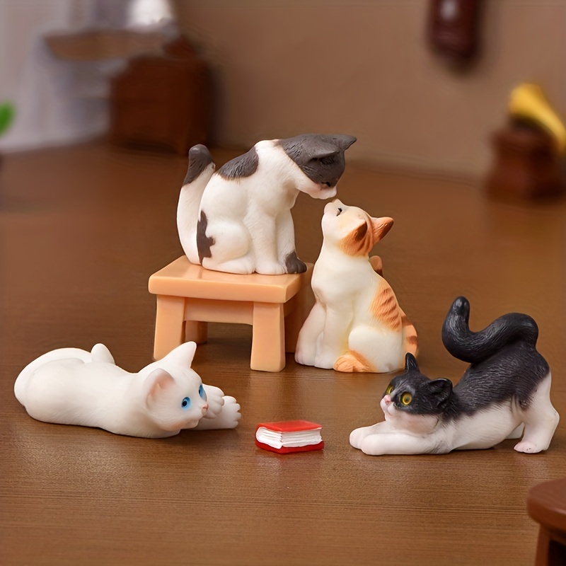 Cat Fishing Miniature Figurines Micro Landscape Fish Tank - Temu