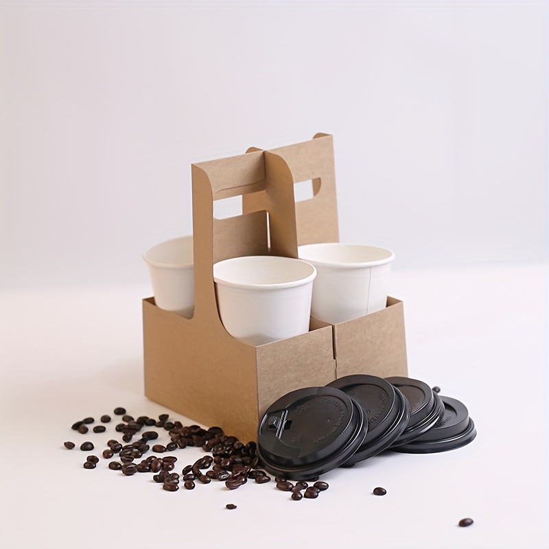 New Portable Kraft /Brown Paper Cup Holder Drink Holder Free