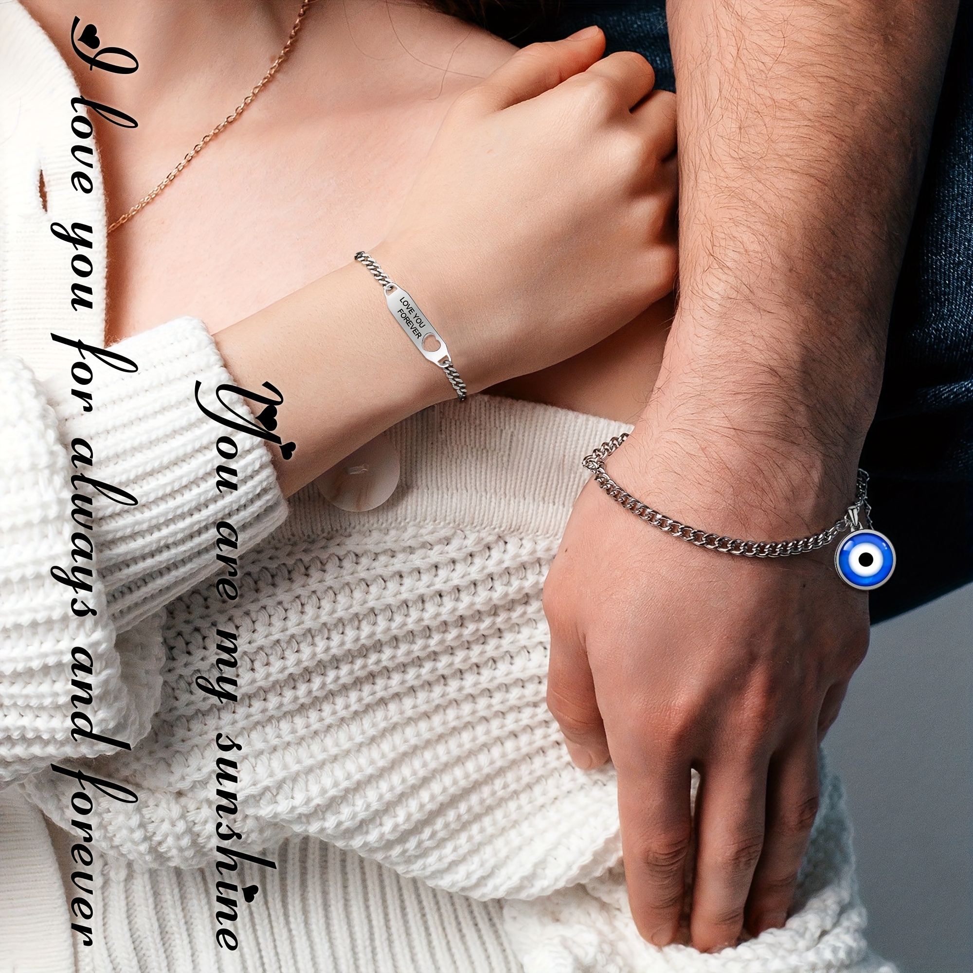 Personalized Custom Titanium Steel Chain Bracelet Engraved Name Hand Chain  Anniversary Gift Valentine's Day Gift - Temu