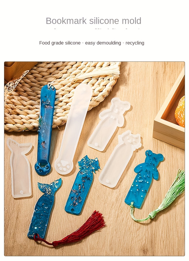 5 Inch Peekaboo Kitty Bookmark Silicone Mold for Resin Casting 