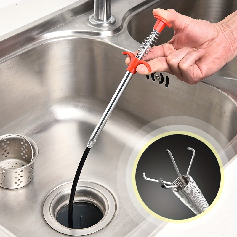 Drain Cleaning Dredging Tool With Grapple Hook, Long Flexible Grabber Claw  Sink Drain Cleaner, Kitchen Sink Sewer Clog Removal Hook, Drain Hair  Catcher, Drain Dredger, Cleaning Supplies, Household Gadgets, Ready For  School 