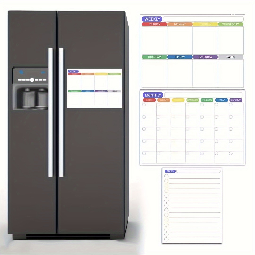 Pizarra magnética de borrado en seco – 12 x 8 pulgadas, pequeño imán para  nevera, tablones de mensajes para refrigerador de cocina, calcomanías de