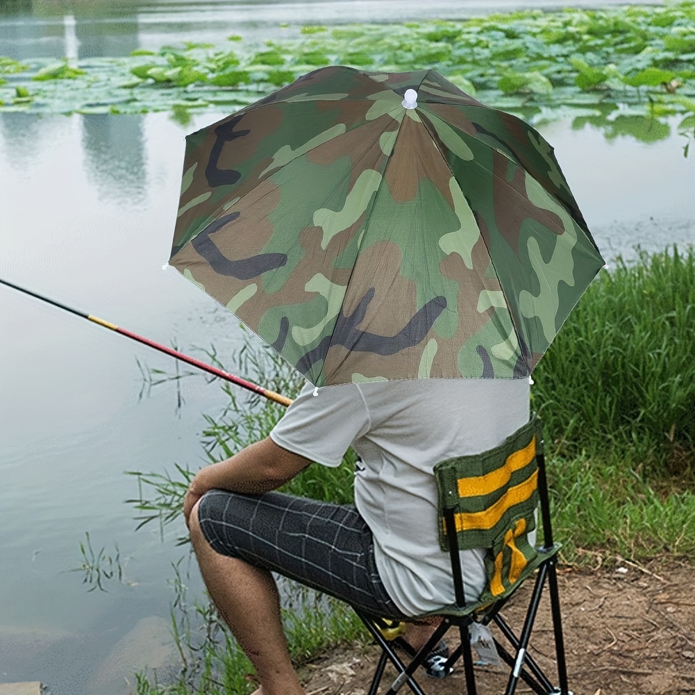 Sombrero Paraguas Lluvia Paraguas para la cabeza Anti-lluvia Pesca