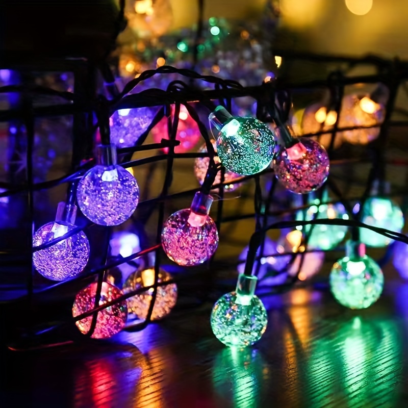 100 Big Bulb Solar Crystal Ball Bubble Light String - Temu