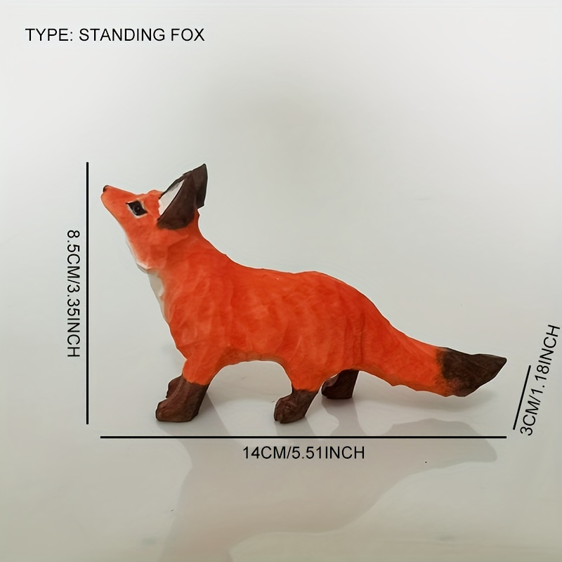 Cute Fox Shaped Micro Landscape Ornament Small Wooden Animal - Temu