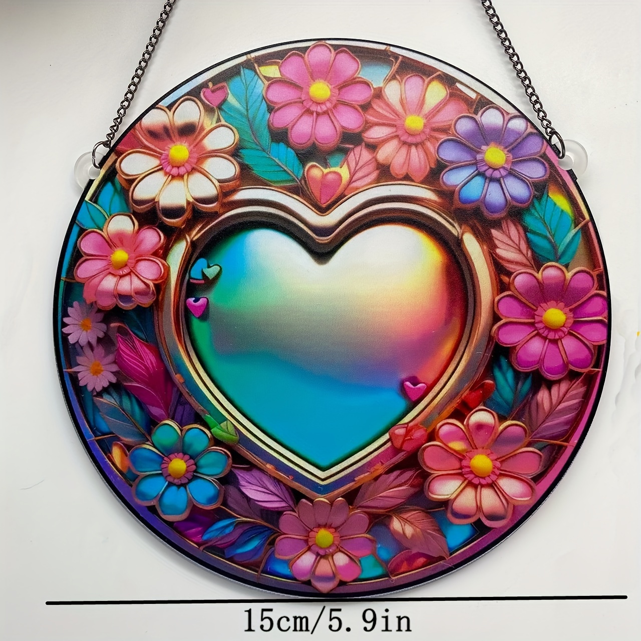 1pc Heart Shape Hanging Decoration Gifts For Mom Heart Sun Catcher Dye  Window Hanging Ornaments Birthday Gifts For Grandma Aunt Sister Parents,  For Wo