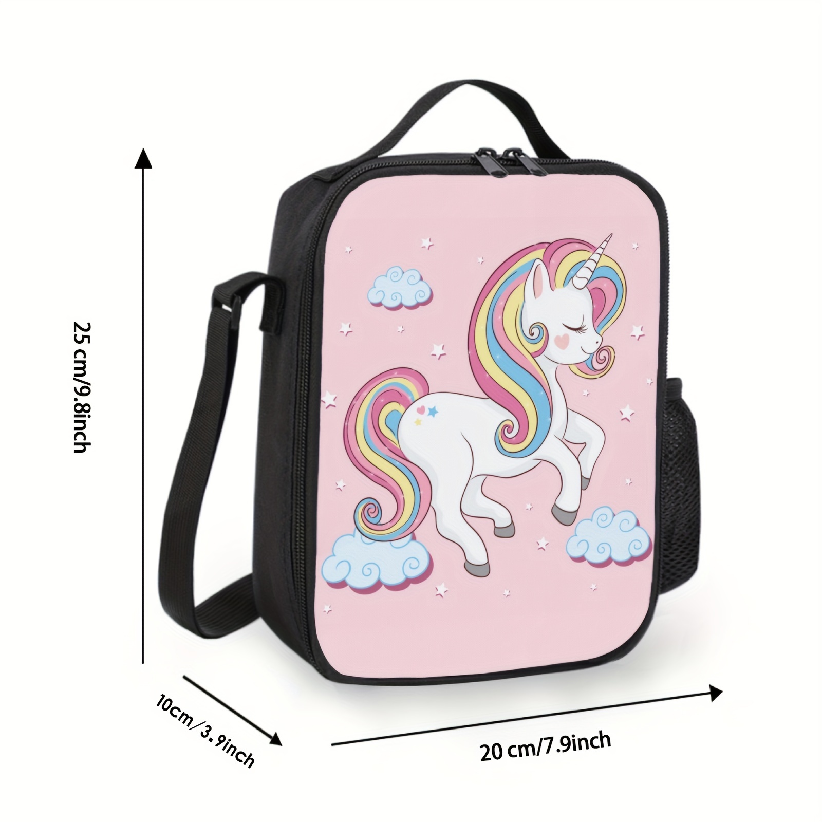 Reusable Unicorn Dinosaur Cat Pattern Insulated Lunch Bag