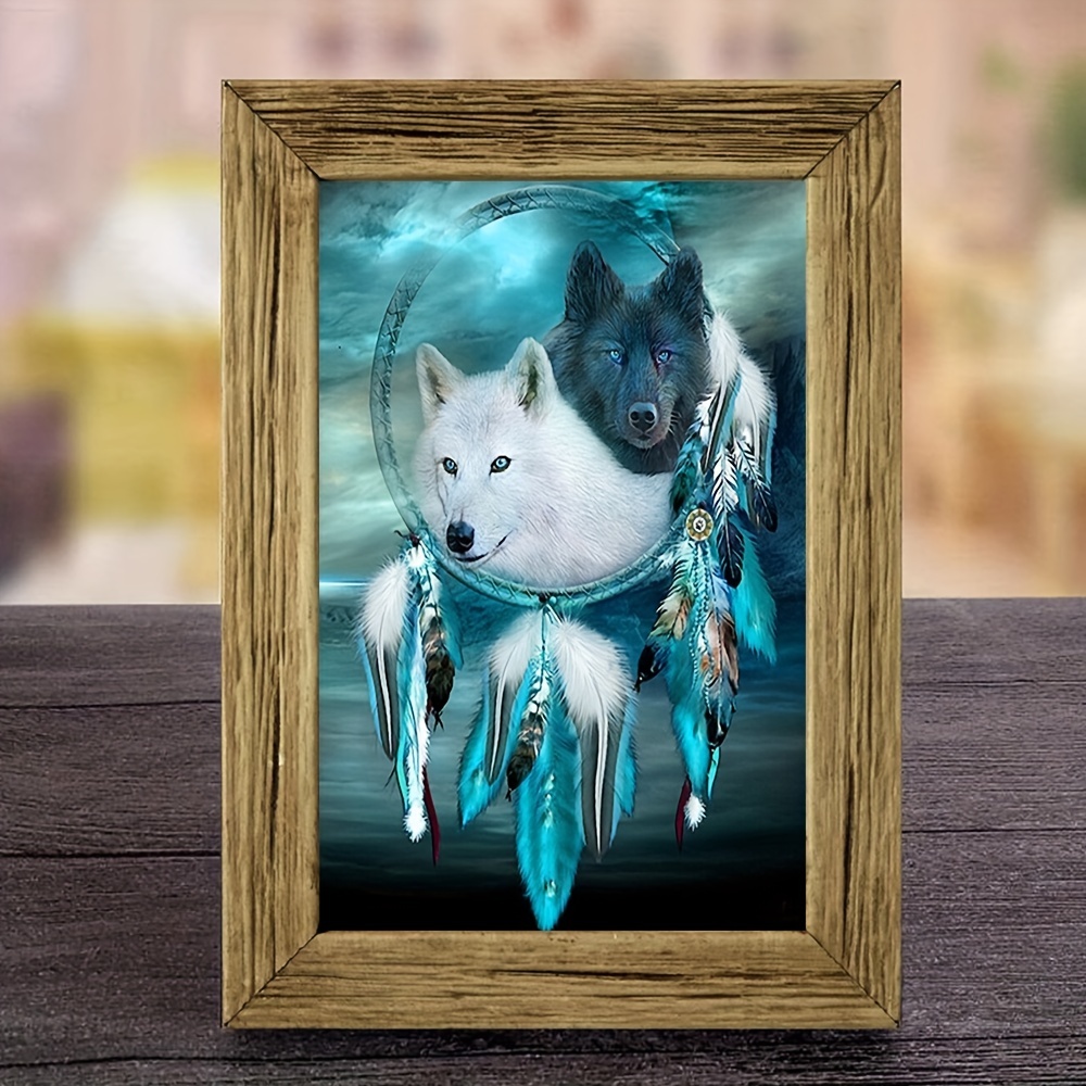 Wolf Diamond Painting Animal Art Handmade Home Gift - Temu