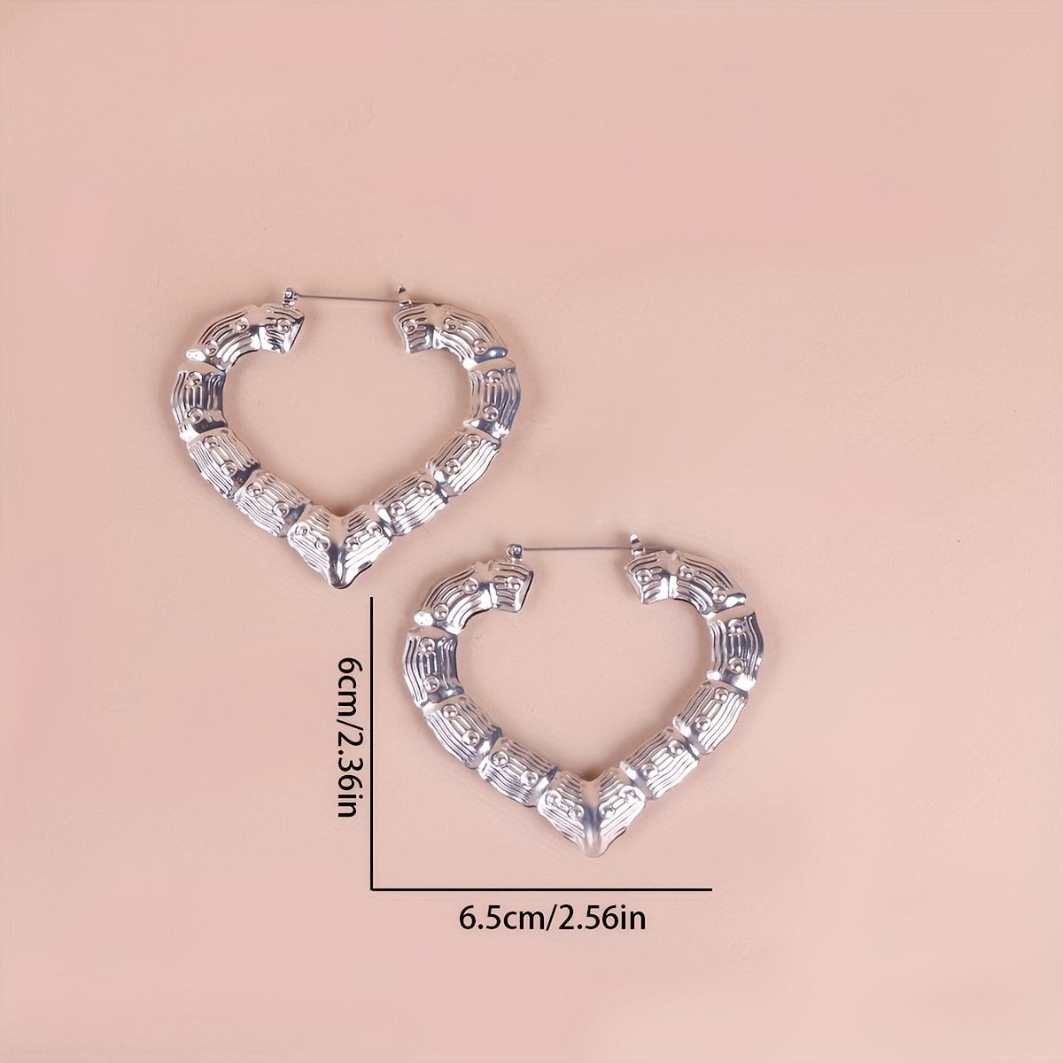 Gold Coloured Love Heart Hoop Earrings 6.5cm width