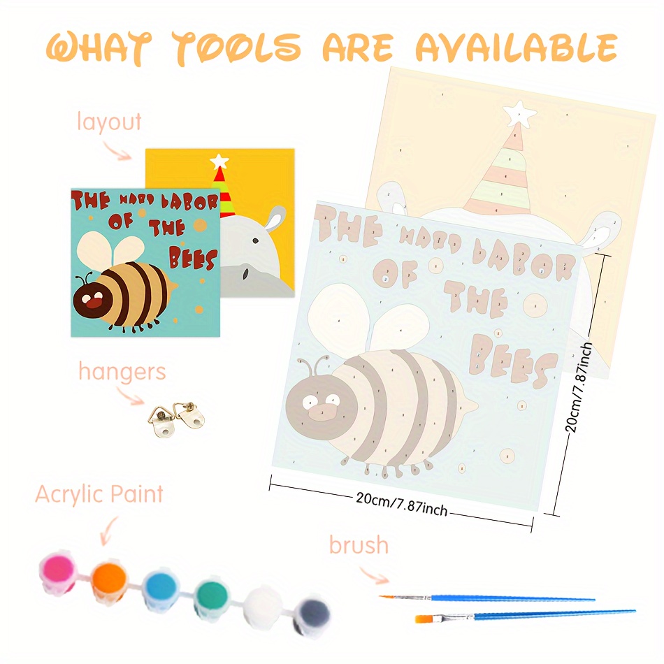 Painting By Numbers Kit For Adults Cartoon Animals Bee And - Temu